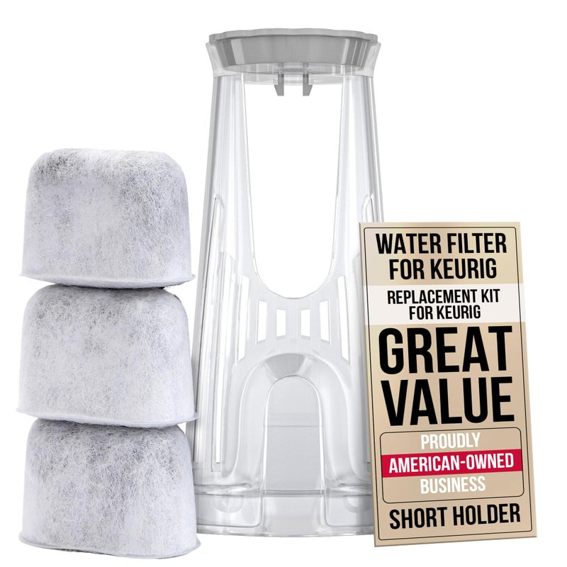 PUREHQ Keurig Starter Kit Replacement for Keurig 2.0 K200, K250, K35, K-Duo, K Duo Hot & Iced Gen 2 and K-Compact Coffee Makers by PureHQ - Includes Short Filter Holder and 3-Pack Cartridges Water Filters - Image 1